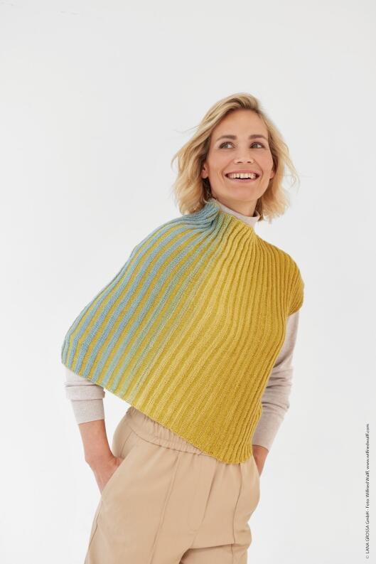 Lana Grossa hand-dyed 03 Modell 2 Cool Wool Lace hand-dyed und Cool Wool Lace