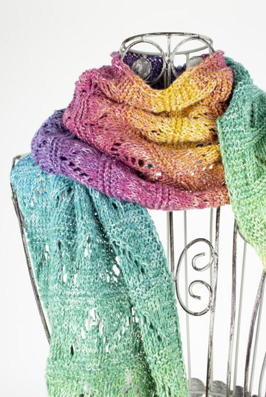 Pro Lana 1-2-3 Ideen 100g Farbe 007 rainbow MUSTERBEISPIEL Schal