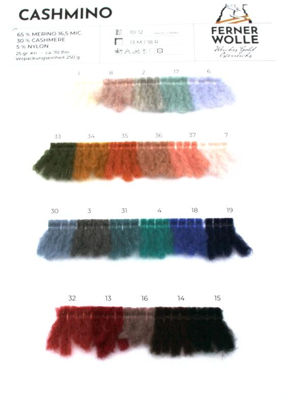 Ferner Cashmino 25g Farbkarte