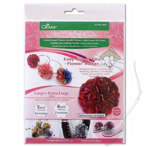 Clover Flower Frill Templates - Schablone für Stoff-Pompoms und Rüschenblüten groß und extragroß