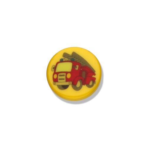 Kunststoffknopf Feuerwehr 15mm mit Öse Farbe: gelb