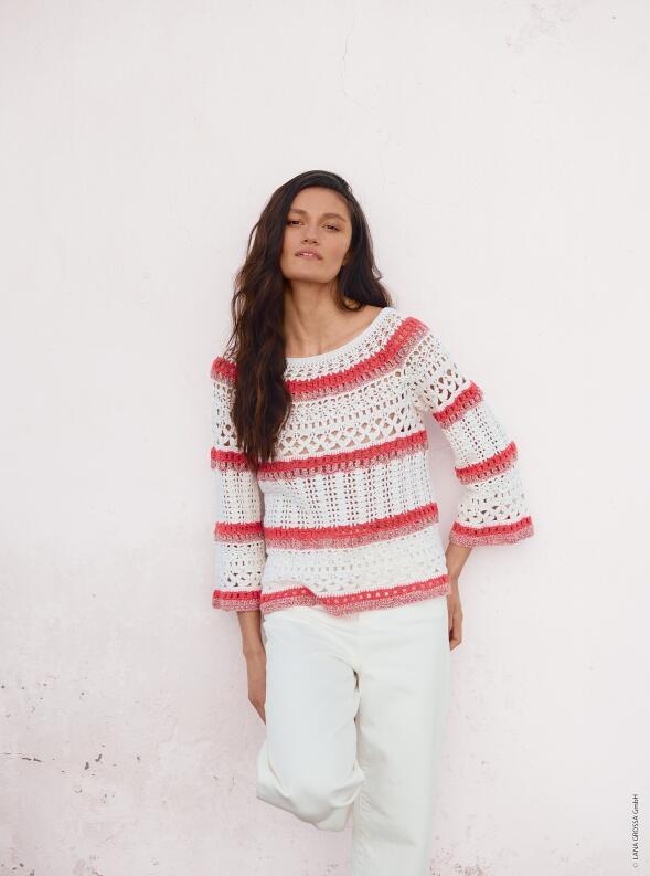 Lana Grossa Filati Häkeln 08 Häkelpullover Modell 21
