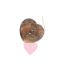 Bonfanti - Schmuckknopf "von Herzen " -2 Loch-Knopf in Herzform aus Perlmutt mit Emailleauflage - Rückseite