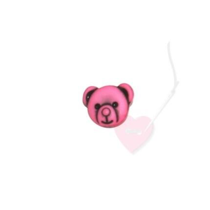 Bärchen-Knopf 15mm - Knopf mit Öse matt Farbe: 71 rosa