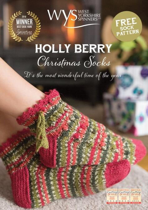 WYS Signature 4ply HOLLY BERRY Set Christmas Socks