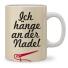 strickimicki - Lieblingstassen mit flotten Sprüchen 350ml Kaffeebecher: Ich hänge an der Nadel