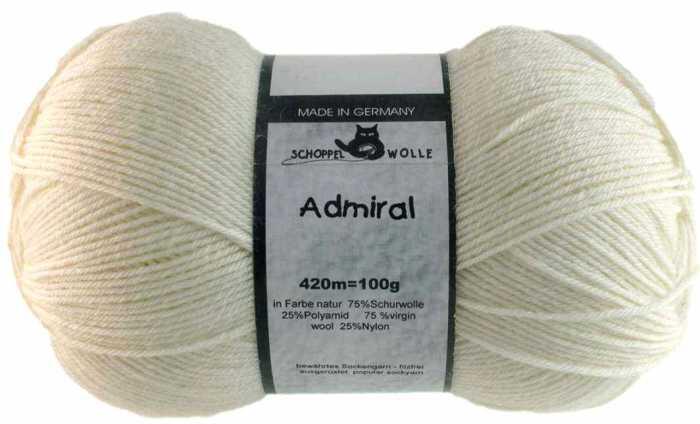 Schoppel Admiral 4fach-Sockenwolle Farbe natur