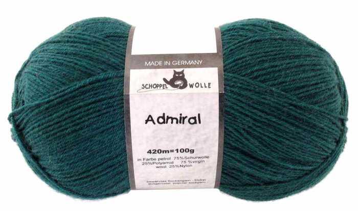 Schoppel Admiral 4fach-Sockenwolle Farbe petrol