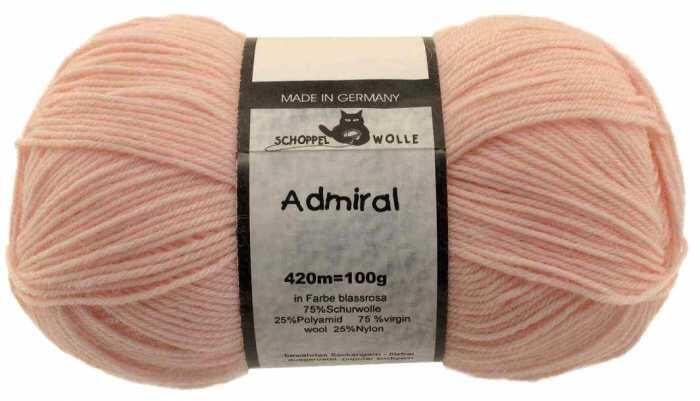 Schoppel Admiral 4fach-Sockenwolle Farbe blassrosa