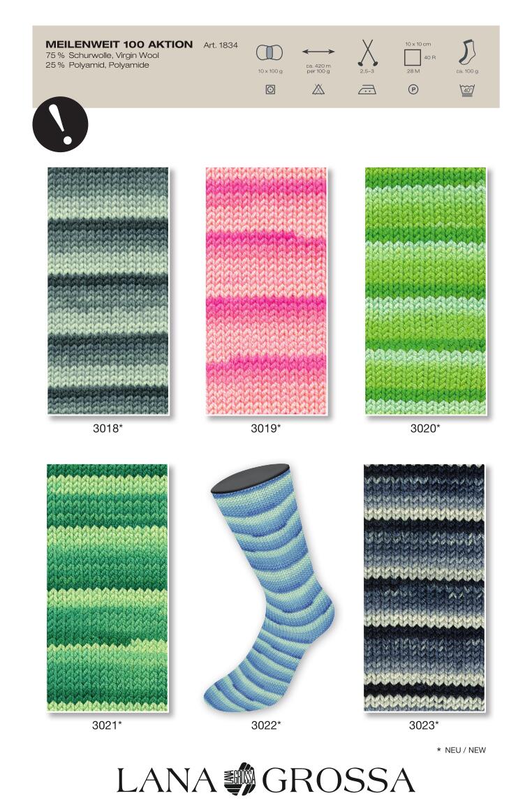 Lana Grossa AKTION Meilenweit 100 100g