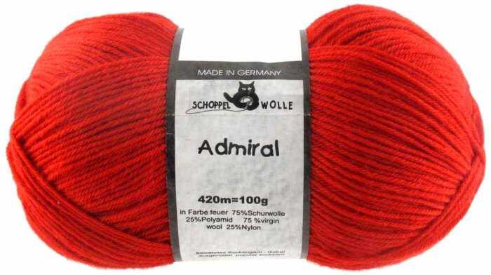 Schoppel Admiral 4fach-Sockenwolle Farbe feuer