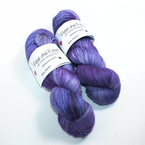 Fluse und Fussel Handdyed-Edition - Baby-Alpaka handgefärbt 100g Farbe: Lavendel