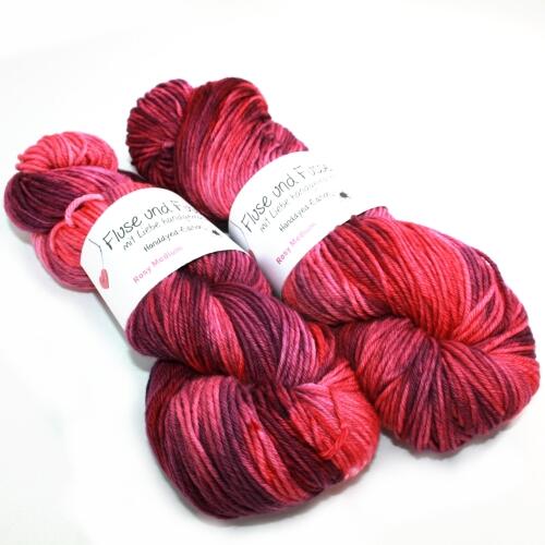FuF Handdyed-Edition - Rosy Medium handgefärbt 100g Farbe: Stockrose