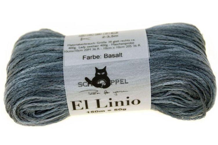 Schoppel Wolle El Linio - 100% Leinen Bändchengarn Farbe: Basalt