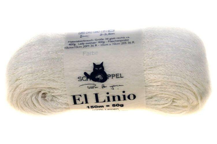Schoppel Wolle El Linio - 100% Leinen Bändchengarn Farbe: Weiß