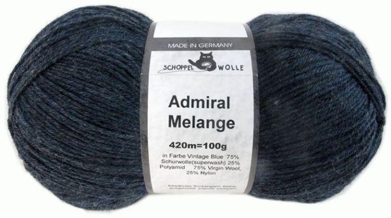 Schoppel Wolle Admiral 4-fach Melange Sockengarn Farbe Vintage Blue