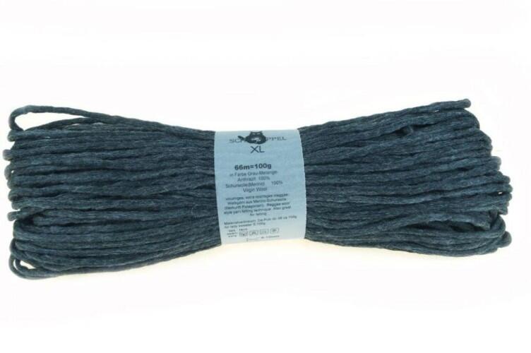 Schoppel Wolle XL - volumiges, extra dochtiges Rastagarn Farbe: Grau Melange Antrazit
