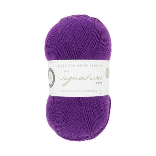 West Yorkshire Spinners Signature 4ply Unis 100g Farbe: 1003 Amethyst