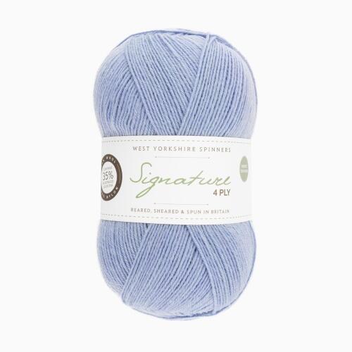 West Yorkshire Spinners Signature 4ply Unis 100g Farbe: 325 Cornflower