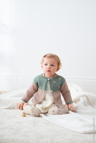 Filati Infanti 17 - Zauberhafte Babymode Modellbeispiel Jacke Cool Wool und Cool Wool melange
