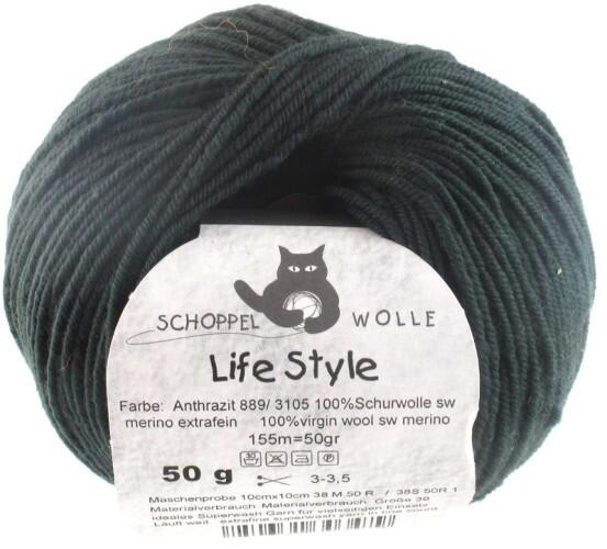 Schoppel Life Style uni - Wolle extra fein vom Merinoschaf in vielen schönen Farben antrazit