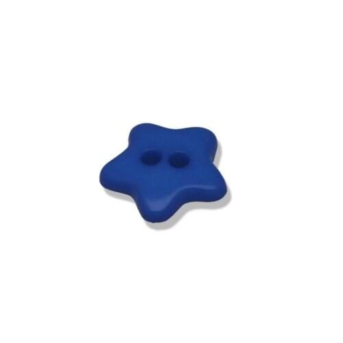 Sternchenknopf ø18mm - 2-Loch Knopf glänzend Farbe: 192 blau
