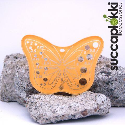 Succaplokki "Helena " handgefertigtes Nadelmaß Schmetterling Orange