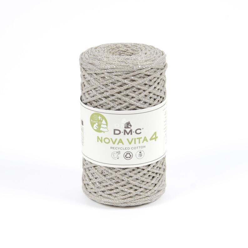 DMC Nova Vita 4 Metallic 250g Makrameegarn mit Glitzer Farbe: 311 Beige