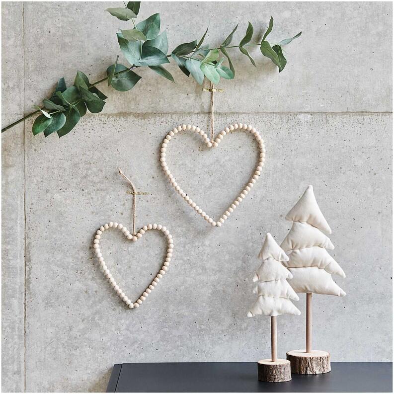 Hänger Holzperlenring Herz von Rico Design in verschiednen Größen - Anwendungsbeispiel