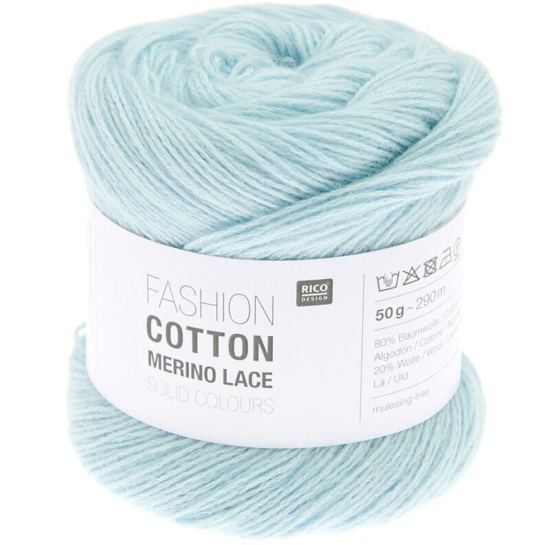 Rico Design Fashion Cotton Merino Lace Solid Color Farbe 005 Hellblau