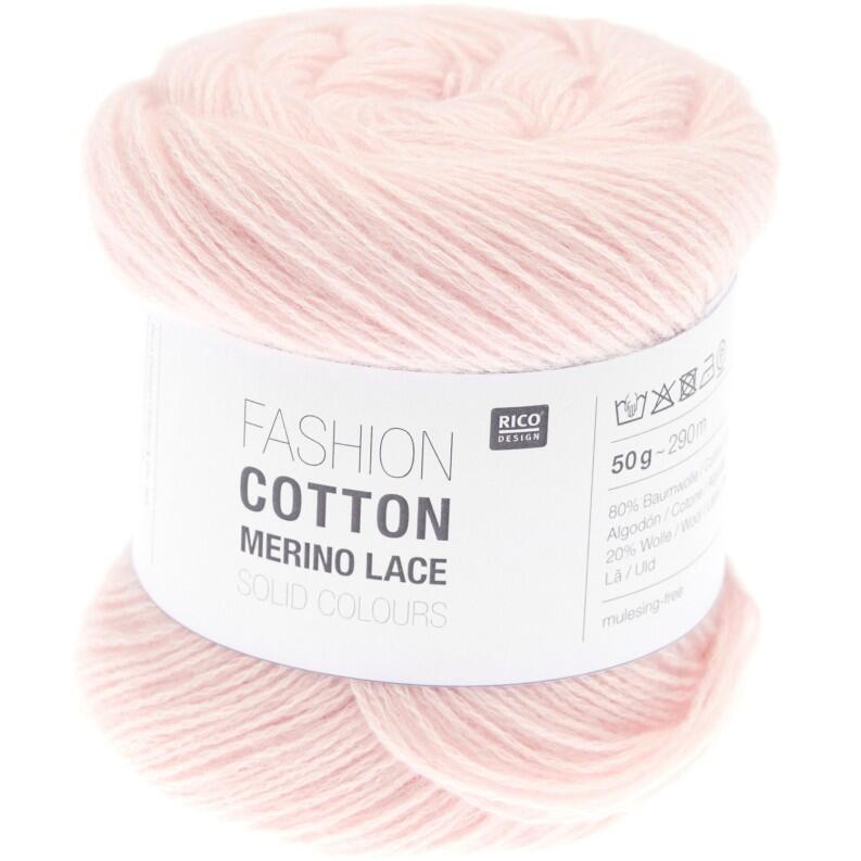 Rico Design Fashion Cotton Merino Lace Solid Color farbe: 003 Rosa
