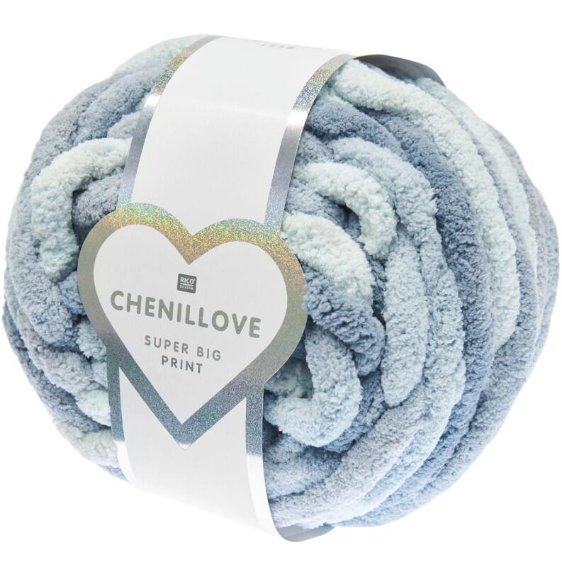 Rico Chenillove Super Big PRINT 300g Farbe: 004 Blau
