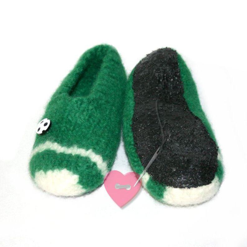 Flusenflitzer  Fußball  Gr. 23 - Filzschuhe mit rutschhemmender Sohle