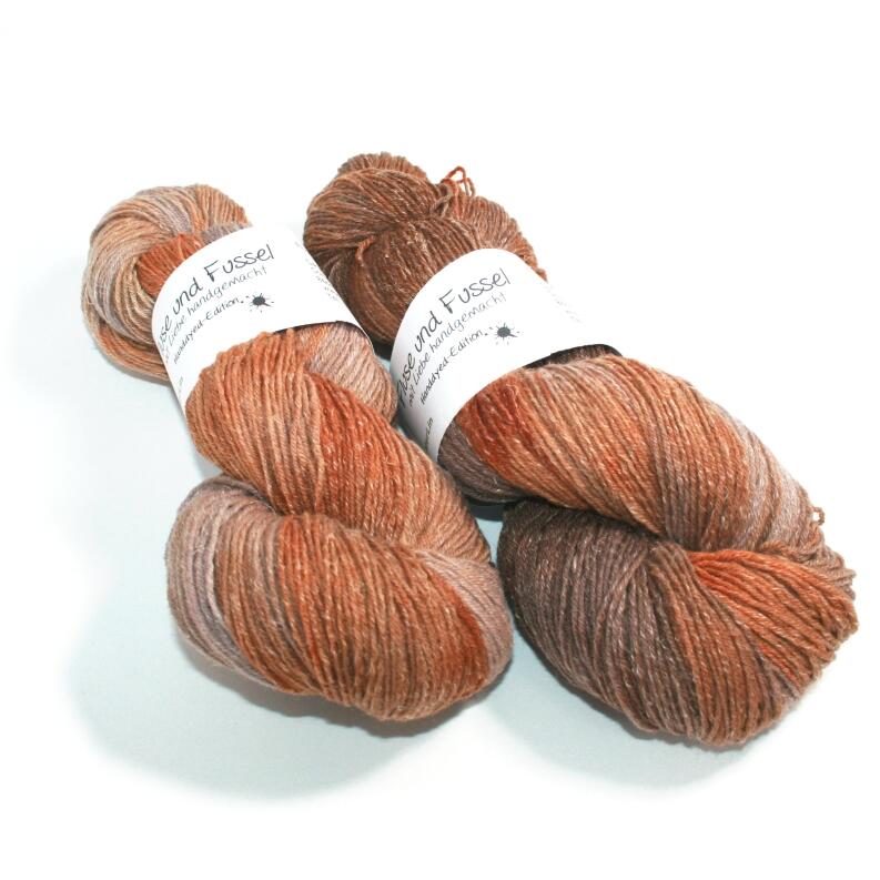 uF Handdyed-Edition MerLin 100g - heimische Wolle mit Leinen Farbe: Hütehund