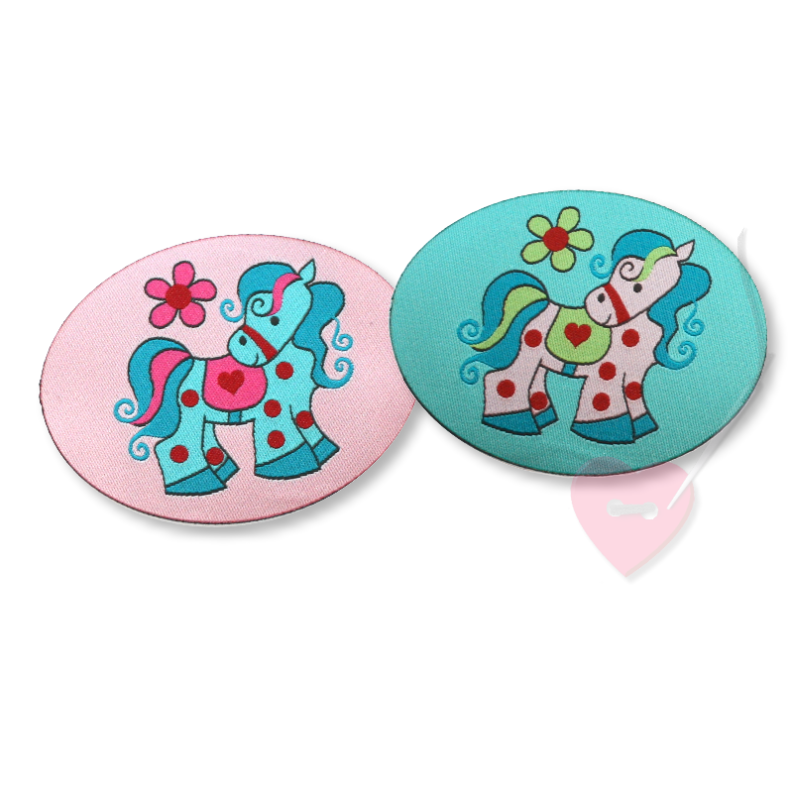 Janeas World Aufnähbild Pony Lou - Webetikett zum aufnähen