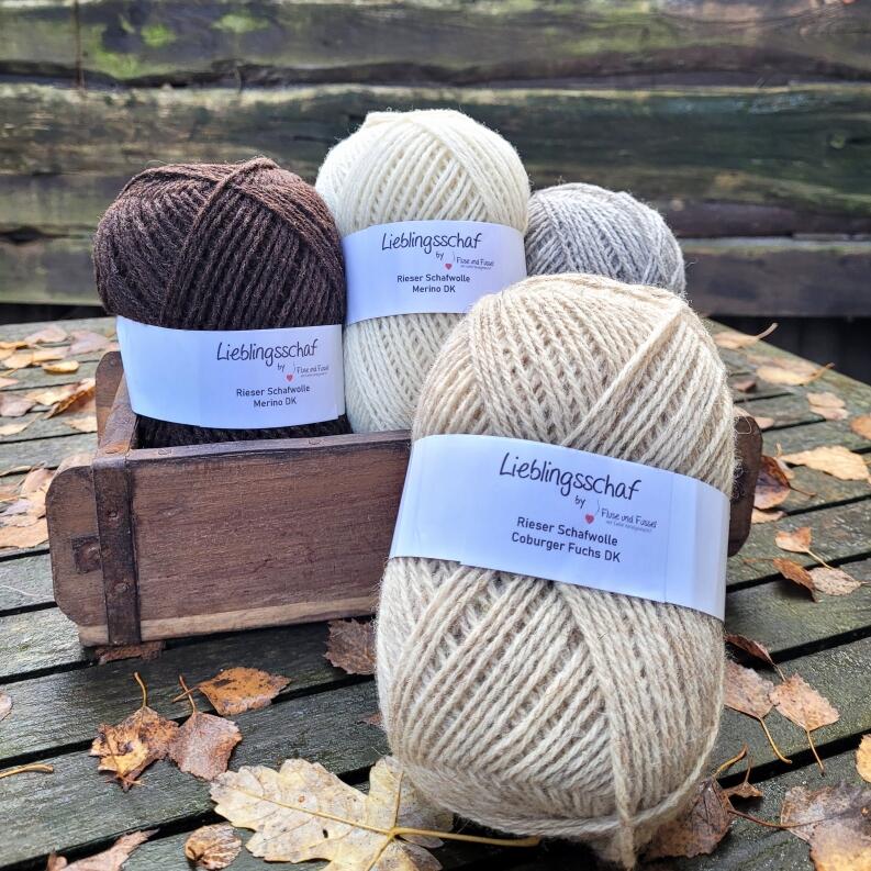 Lieblingsschaf Rieser Schafwolle Coburger Fuchs DK natur 100g