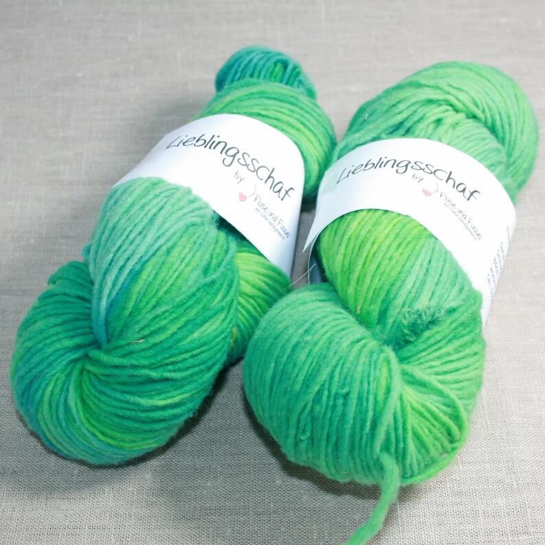Lieblingsschaf Merino Single 100g handgefärbt Farbe: Wiesenklee