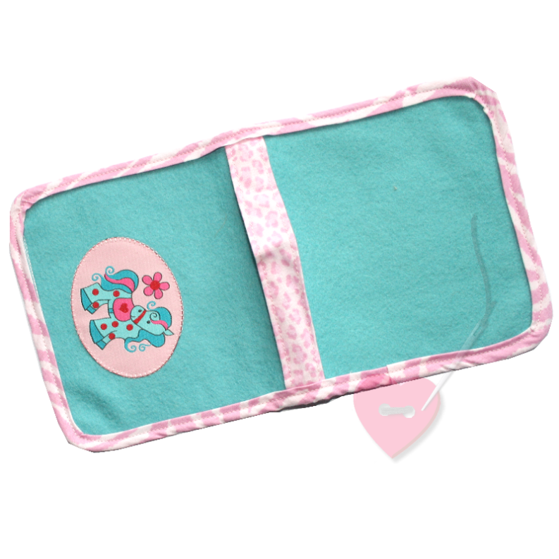 Minibuchtasche  Pony Lou  für die Bücher zum mitnehmen in türkis Außenansicht