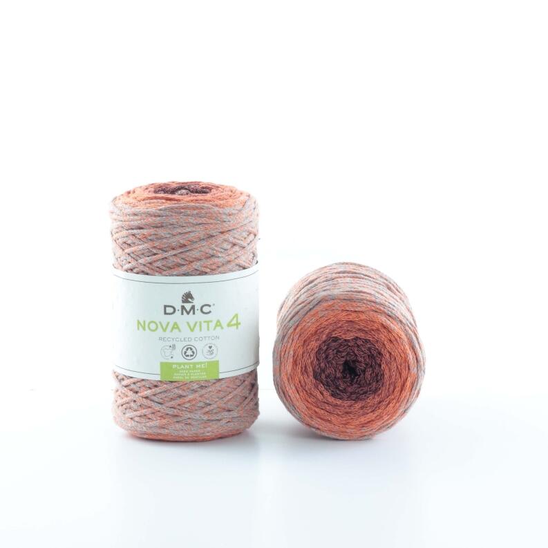 DMC Nova Vita 4 Multicolor - Makrameegarn aus recycelter Baumwolle Farbe: 105 Fire