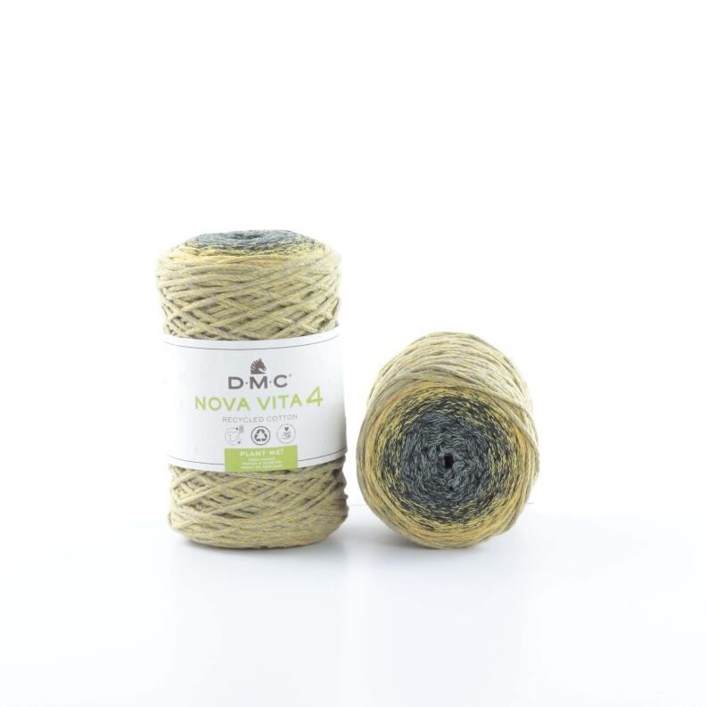 DMC Nova Vita 4 Multicolor - Makrameegarn aus recycelter Baumwolle Farbe: 108 Olive