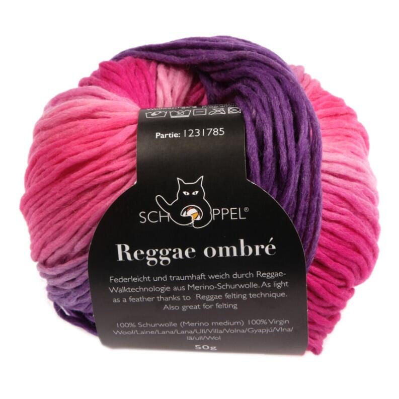 Schoppel Wolle Reggae ombré 50g bunte Walk-Merinowolle Farbe: Pink Affaire