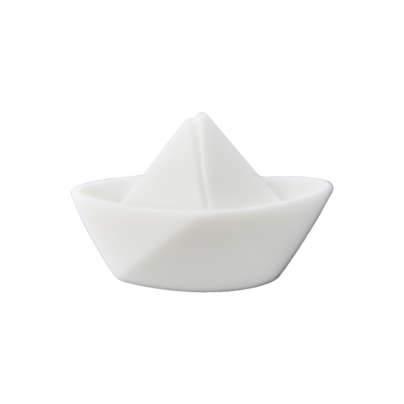 Faltboot 20mm - Knopf mit Öse im Schiffchen-Design Farbe: weiß