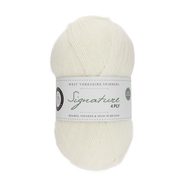 West Yorkshire Spinners Signature 4ply Unis 100g Farbe: 011 Marshmallow