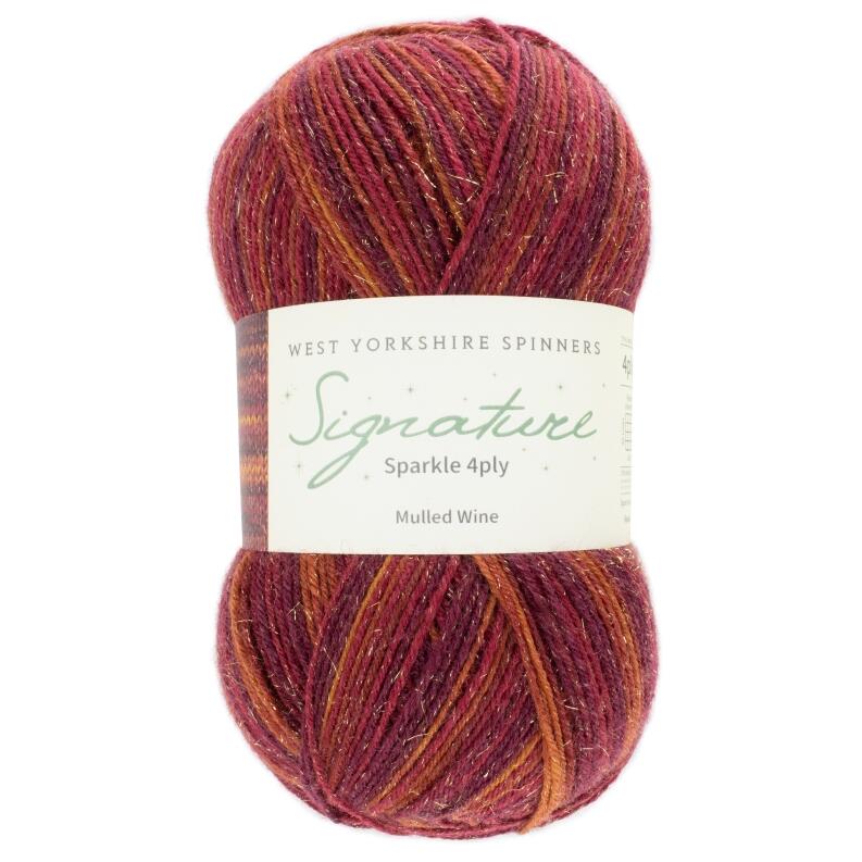 West Yorkshire Spinners Signature 4ply  Sparkle  100g Farbe Mulled Wine