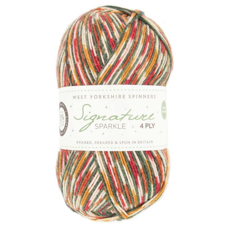 West Yorkshire Spinners Signature 4ply  Sparkle  100g Farbe: 1208 Yuletide