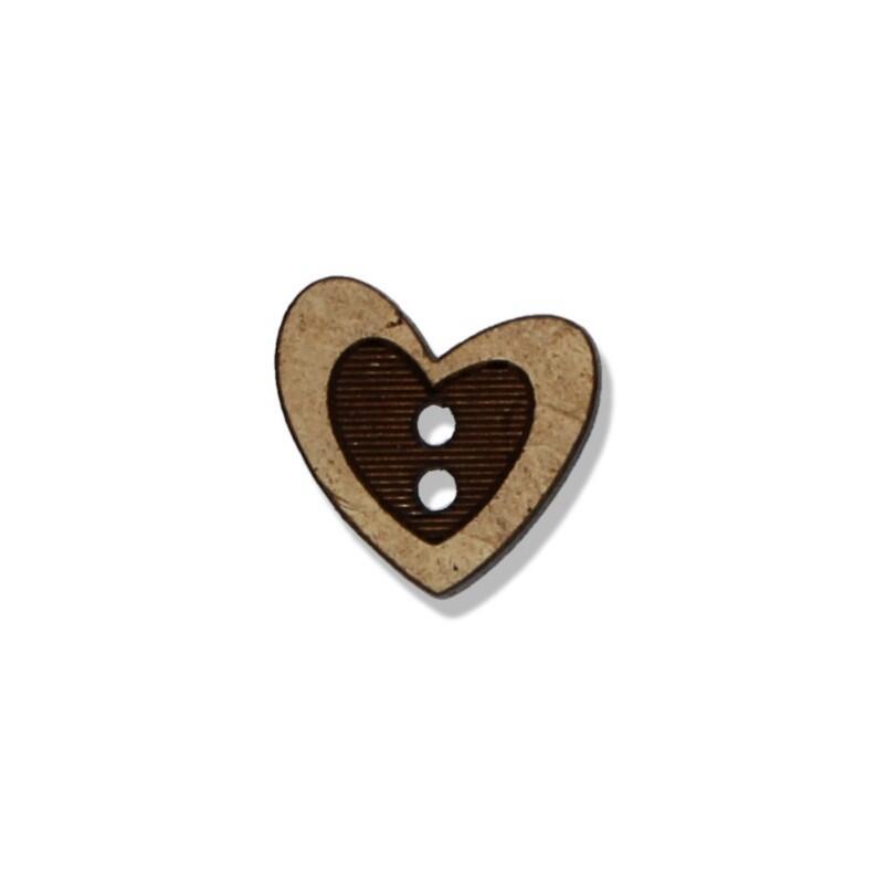 Kokosknopf 12mm  Herz  Natur