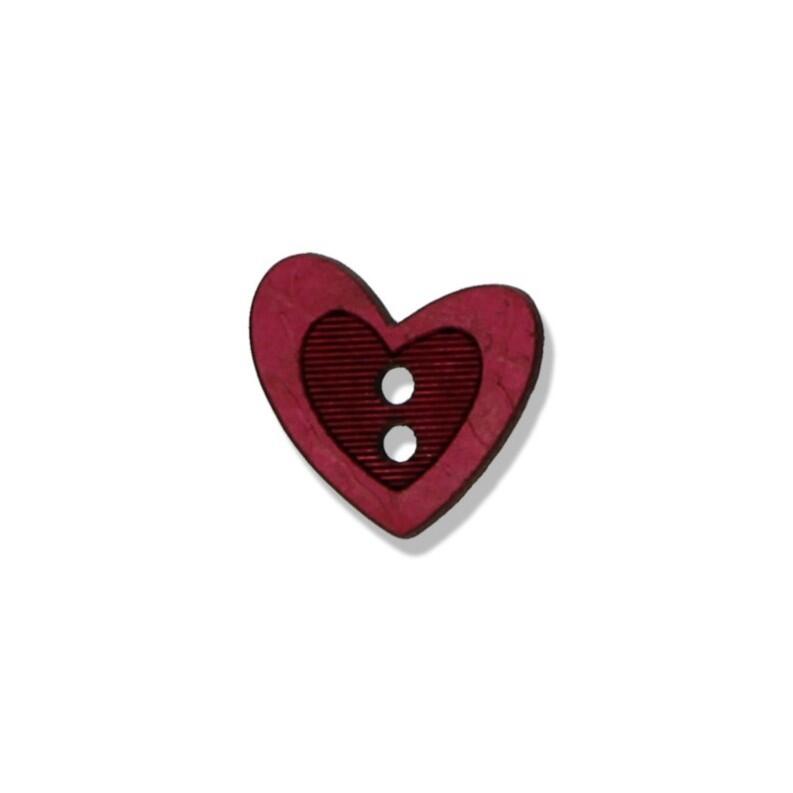 Kokosknopf 12mm  Herz  Pink