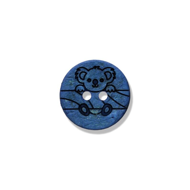 Kokosknopf 15mm  Koala  Blau