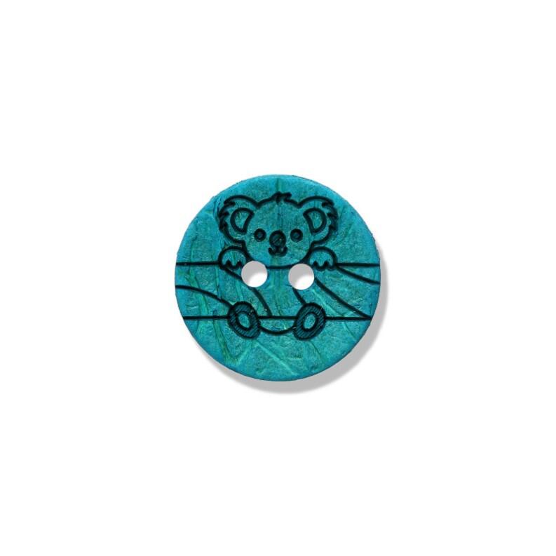 Kokosknopf 15mm   Koala   Türkis