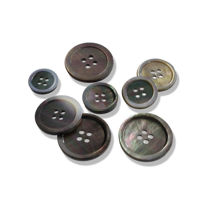 Perlmuttknopf rund, dunkel